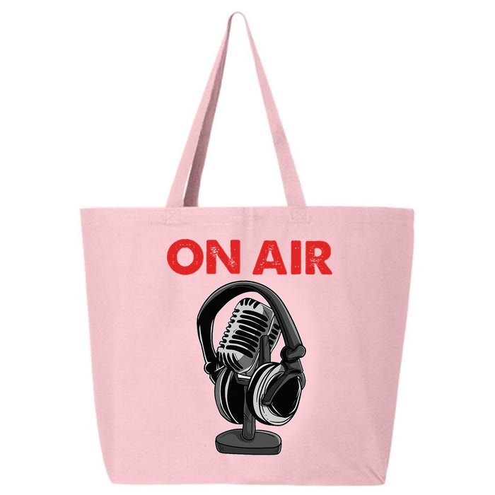 On Air Podcast Microphone Radio Show Host Music DJ 25L Jumbo Tote