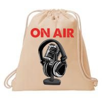 On Air Podcast Microphone Radio Show Host Music DJ Drawstring Bag