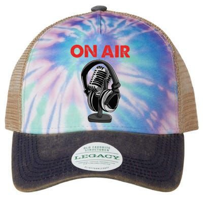 On Air Podcast Microphone Radio Show Host Music DJ Legacy Tie Dye Trucker Hat