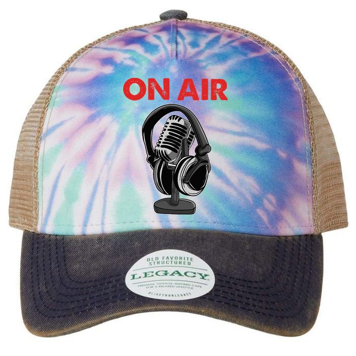 On Air Podcast Microphone Radio Show Host Music DJ Legacy Tie Dye Trucker Hat