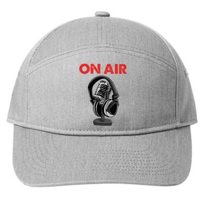 On Air Podcast Microphone Radio Show Host Music DJ 7-Panel Snapback Hat