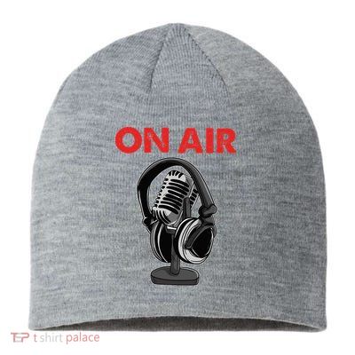 On Air Podcast Microphone Radio Show Host Music DJ Sustainable Beanie