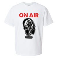On Air Podcast Microphone Radio Show Host Music DJ Sueded Cloud Jersey T-Shirt
