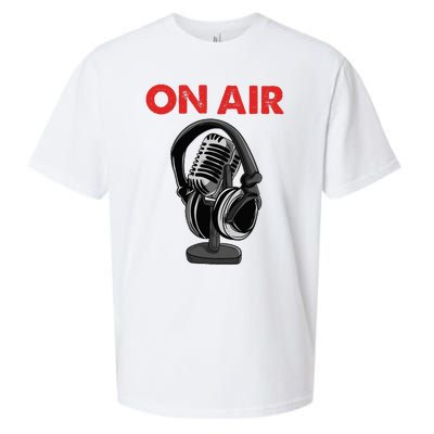 On Air Podcast Microphone Radio Show Host Music DJ Sueded Cloud Jersey T-Shirt