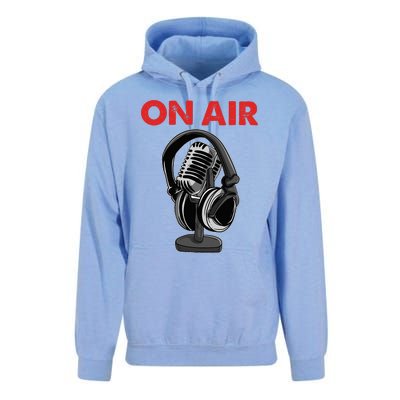 On Air Podcast Microphone Radio Show Host Music DJ Unisex Surf Hoodie