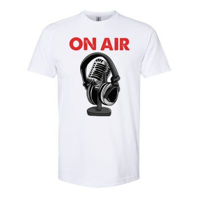 On Air Podcast Microphone Radio Show Host Music DJ Softstyle® CVC T-Shirt