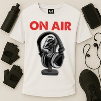 On Air Podcast Microphone Radio Show Host Music DJ Performance Shirt