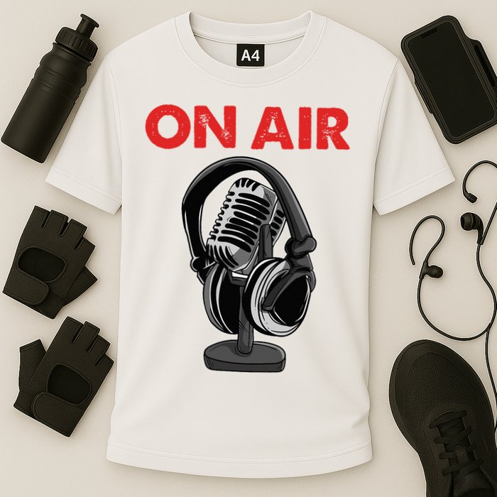 On Air Podcast Microphone Radio Show Host Music DJ Performance Shirt