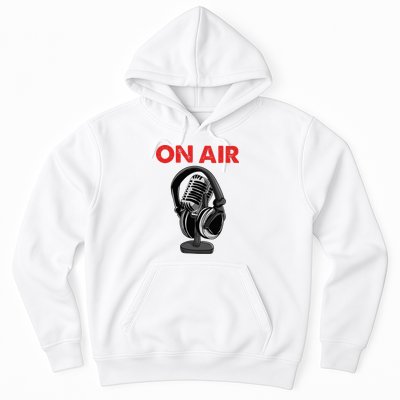 On Air Podcast Microphone Radio Show Host Music DJ Hoodie