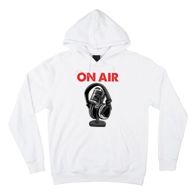 On Air Podcast Microphone Radio Show Host Music DJ Hoodie