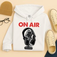 On Air Podcast Microphone Radio Show Host Music DJ Hoodie