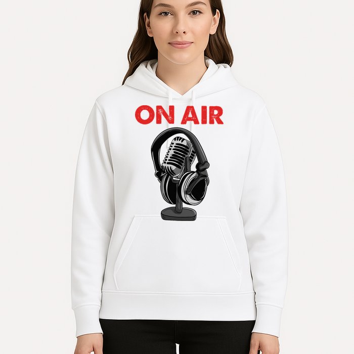On Air Podcast Microphone Radio Show Host Music DJ Hoodie