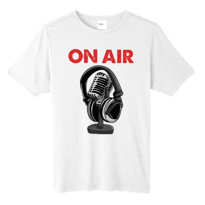 On Air Podcast Microphone Radio Show Host Music DJ Tall Fusion ChromaSoft Performance T-Shirt