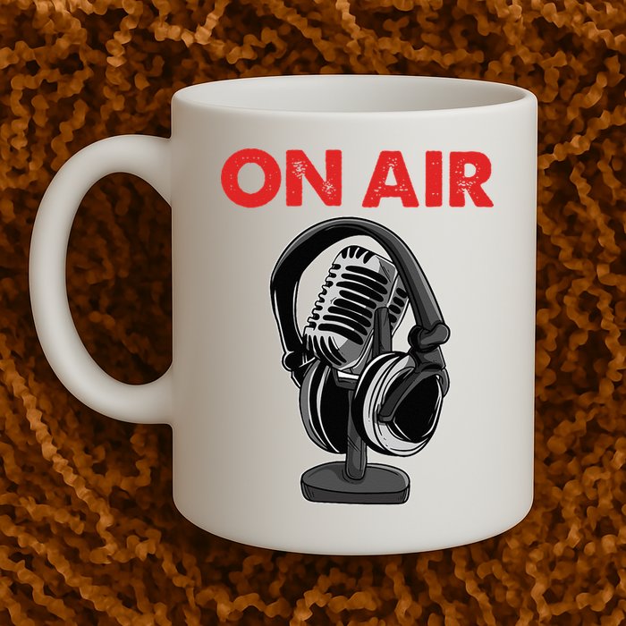 On Air Podcast Microphone Radio Show Host Music DJ Mug