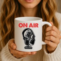 On Air Podcast Microphone Radio Show Host Music DJ Mug