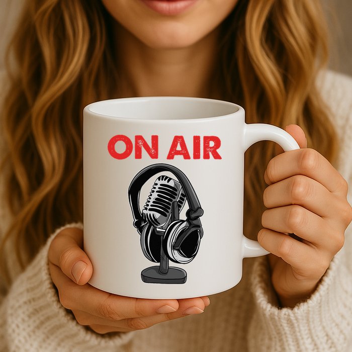 On Air Podcast Microphone Radio Show Host Music DJ Mug