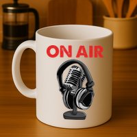 On Air Podcast Microphone Radio Show Host Music DJ Mug