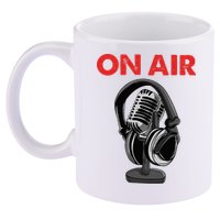 On Air Podcast Microphone Radio Show Host Music DJ 11oz C Handle Ceramic Mug