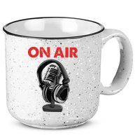 On Air Podcast Microphone Radio Show Host Music DJ 15oz Campfire Ceramic Mug