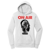 On Air Podcast Microphone Radio Show Host Music DJ Women's Pullover Hoodie