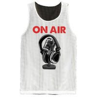 On Air Podcast Microphone Radio Show Host Music DJ Mesh Reversible Basketball Jersey Tank