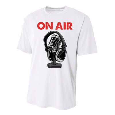 On Air Podcast Microphone Radio Show Host Music DJ Performance Sprint T-Shirt