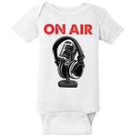 On Air Podcast Microphone Radio Show Host Music DJ Baby Bodysuit