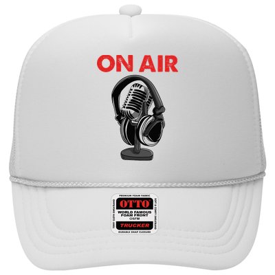 On Air Podcast Microphone Radio Show Host Music DJ Trucker Hat