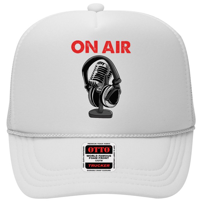 On Air Podcast Microphone Radio Show Host Music DJ Trucker Hat