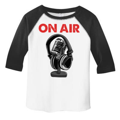 On Air Podcast Microphone Radio Show Host Music DJ Toddler Fine Jersey T-Shirt