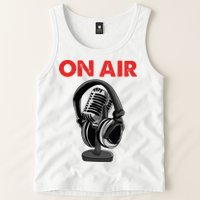 On Air Podcast Microphone Radio Show Host Music DJ Tank Top