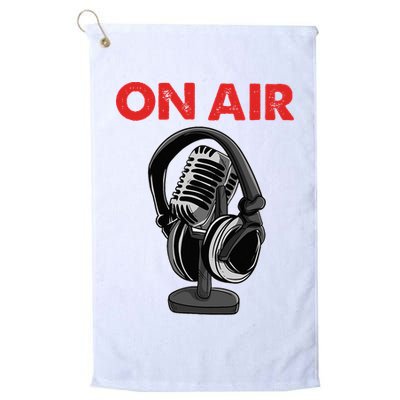 On Air Podcast Microphone Radio Show Host Music DJ Golf Towel