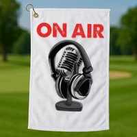 On Air Podcast Microphone Radio Show Host Music DJ Golf Towel