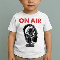 On Air Podcast Microphone Radio Show Host Music DJ Toddler T-Shirt