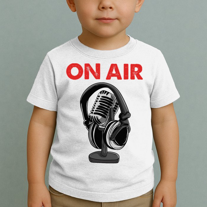 On Air Podcast Microphone Radio Show Host Music DJ Toddler T-Shirt