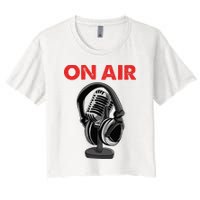 On Air Podcast Microphone Radio Show Host Music DJ Crop Top