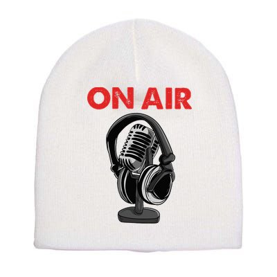 On Air Podcast Microphone Radio Show Host Music DJ Short Acrylic Beanie