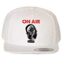 On Air Podcast Microphone Radio Show Host Music DJ Wool Snapback Cap