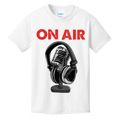 On Air Podcast Microphone Radio Show Host Music DJ Kids T-Shirt