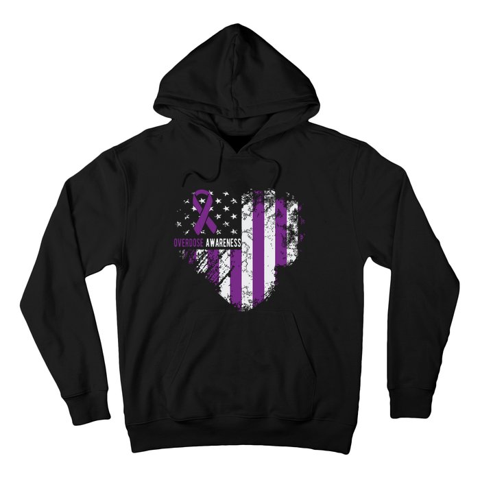 Overdose Awareness Purple Ribbon Drug Addiction Hoodie