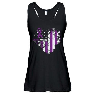 Overdose Awareness Purple Ribbon Drug Addiction Ladies Essential Flowy Tank