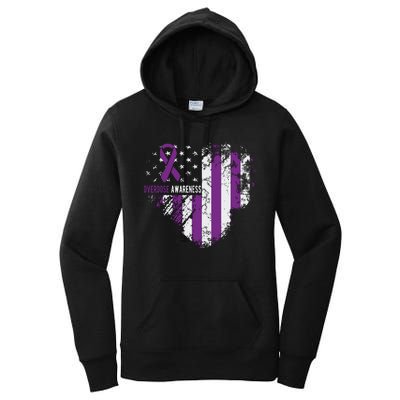 Overdose Awareness Purple Ribbon Drug Addiction Women's Pullover Hoodie