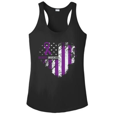 Overdose Awareness Purple Ribbon Drug Addiction Ladies PosiCharge Competitor Racerback Tank