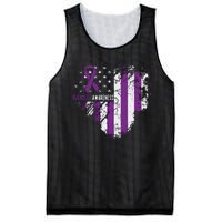 Overdose Awareness Purple Ribbon Drug Addiction Mesh Reversible Basketball Jersey Tank