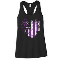 Overdose Awareness Purple Ribbon Drug Addiction Women's Racerback Tank