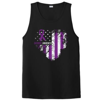 Overdose Awareness Purple Ribbon Drug Addiction PosiCharge Competitor Tank