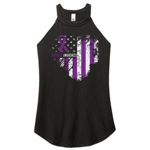 Overdose Awareness Purple Ribbon Drug Addiction Women's Perfect Tri Rocker Tank