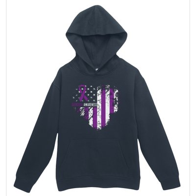 Overdose Awareness Purple Ribbon Drug Addiction Urban Pullover Hoodie