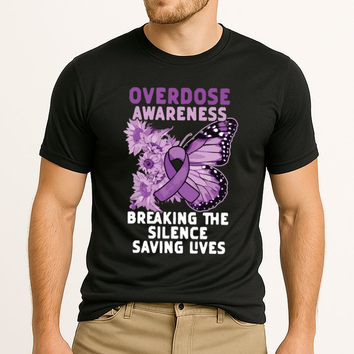 Overdose Awareness Purple Ribbon Drug Addiction Cooling Performance Crew T-Shirt