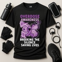Overdose Awareness Purple Ribbon Drug Addiction Cooling Performance Crew T-Shirt